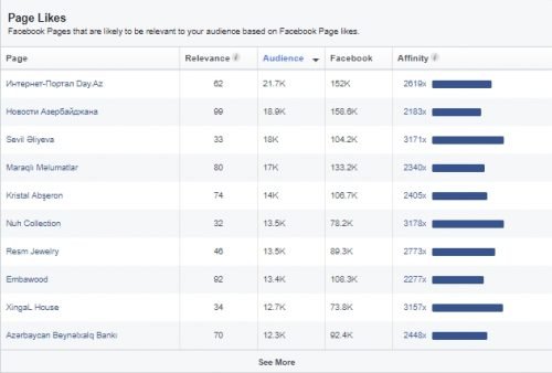 Facebook Insight səhifə bəyənmələri